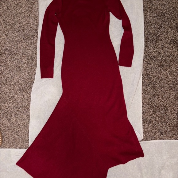 Lacademie Red Asymmetrical Sweater Dress Size XS - Picture 9 of 12